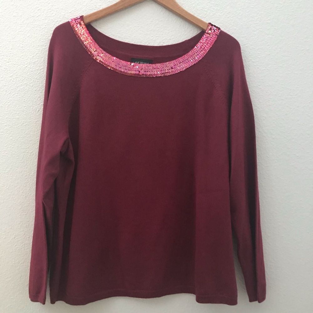 Lane Bryant sequin trim pullover sweater 18/20